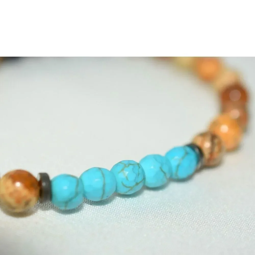 Wellness/Health Jasper Black Agate Faux Turquoise Beads 5